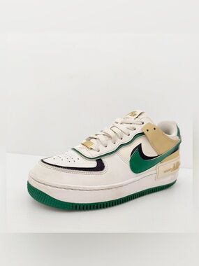 Nike Air Force 1 Shadow Women's Sneakers - White/Malachite/Sesame - 8